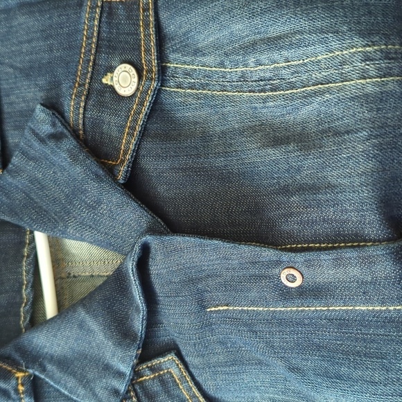 BEBE BUTTON FRONT SHORT SLEEVE DENIM ROMPER - Picture 10 of 12